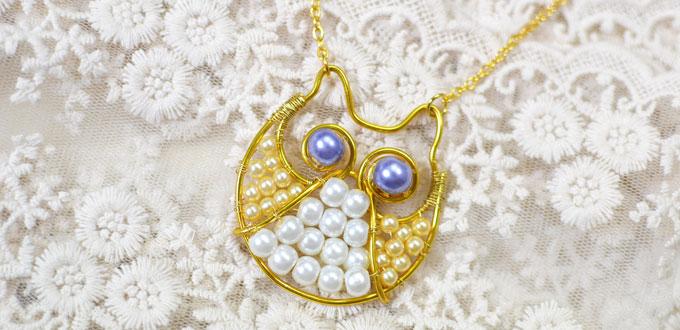 How to Make an Attractive Beaded Necklace with a Gold Owl Pendant