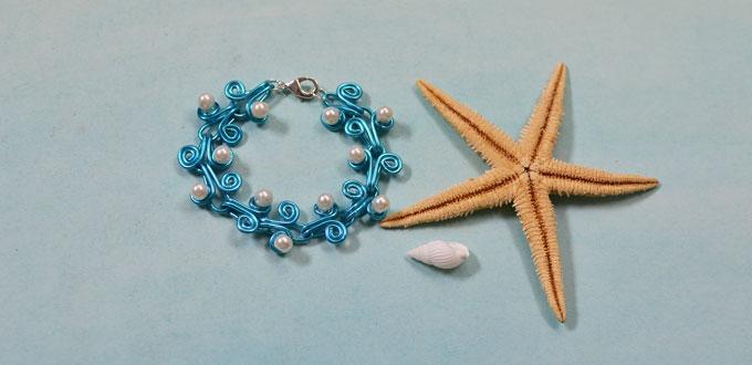 How to Make a Wire Ocean Style Bracelet with Beads