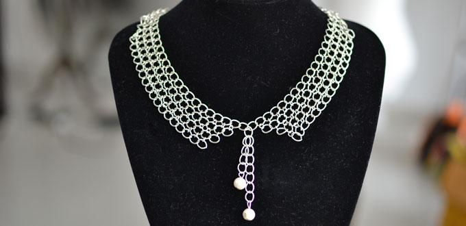 Make Your Own Doll Collar Necklace Out of Chains and Pearl Beads