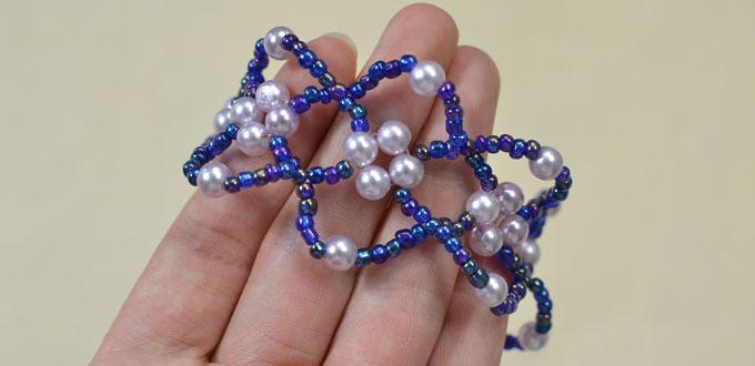 Pearl Bracelet Tutorial on Making a Purple Bead Flower Bracelet with Seed Beads 