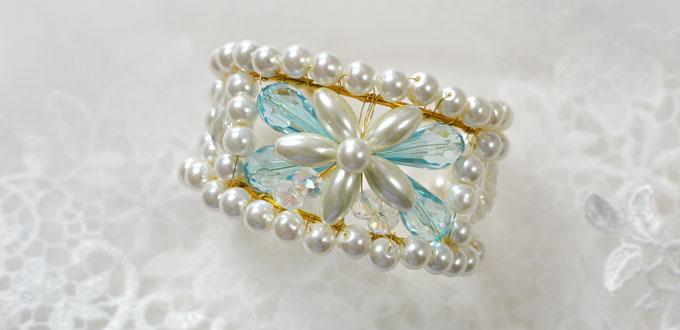 How to Make a Wide Pearl Bead Bangle Bracelet at Home