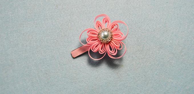 How to Make a Pink Flower Ribbon Hair Clip for Little Girls