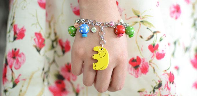 How to Make a Charm Chain Bracelet for Kids with Colorful Wooden Beads