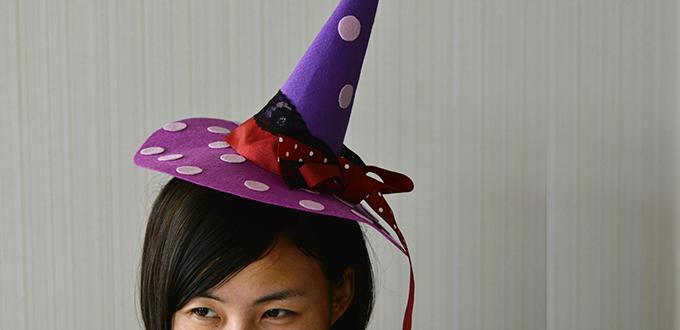 Halloween Hat Ideas-How to Make a Purple Halloween Witches'Hat 