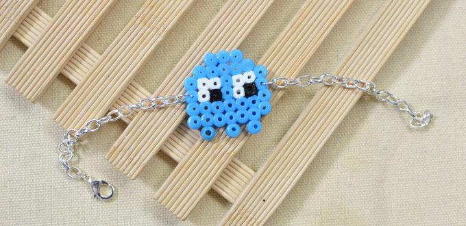 Easy Perler Beads Idea -How to Make a Cute Cartoon Perler Bead Chain Bracelet 