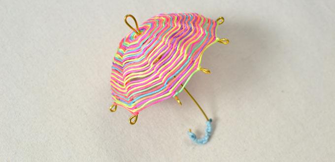 Easy Home Decoration Craft-How to Make a Rainbow Nylon Cord Umbrella