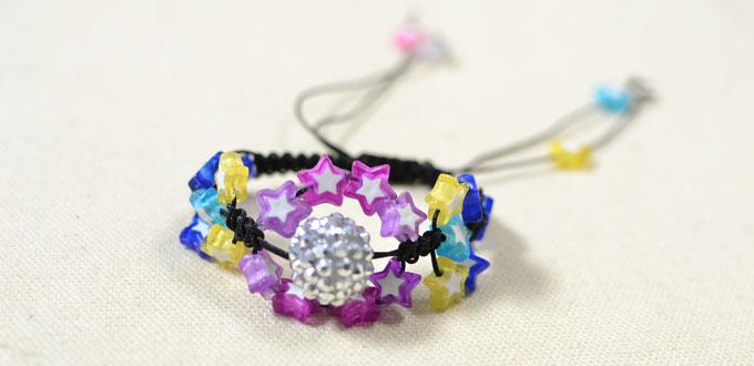 Bracelet Making Ideas - How to Make a Star Bead Woven Bracelet 