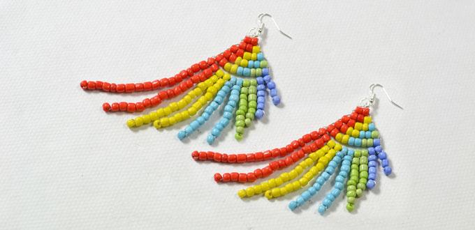 How to Make Colorful Beaded Fairy Wing Earring with Seed Beads