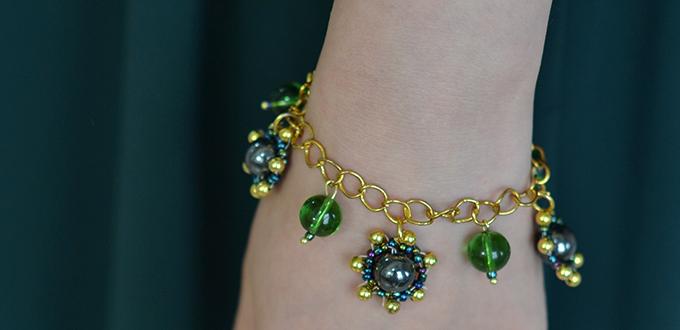 How to Make Your Own Green Chain Charm Bracelet Step by Step