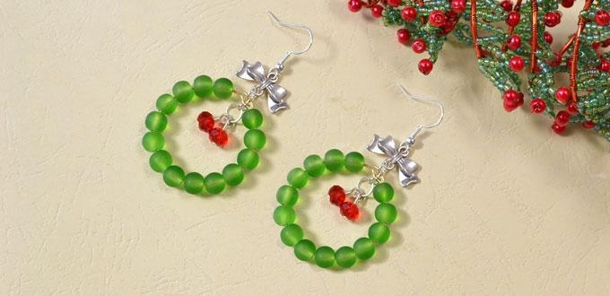 What to Make For Christmas Gifts – Easy Frosted Glass Bell Earrings Tutorial for Green Hands