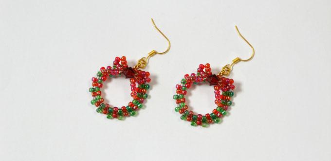 Easy Christmas Wreath Ideas on How to Make Beaded Christmas Earrings in Red and Green 