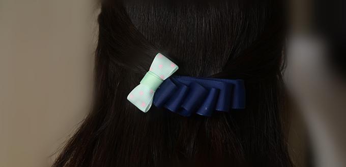 How to Make an Easy Ribbon Bow Hair Clip with Wave Pattern