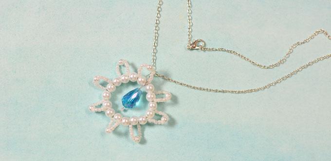 How to Make a Pearl Flower Pendant Necklace with Silver Chain