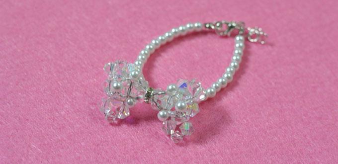 How to Make a Bow Bracelet with Crystal and Pearl Beads 