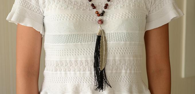 How to Make a Simple Tibetan Beads and Tassels Pendent Necklace