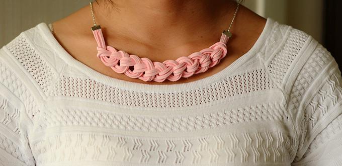 Pandahall Tutorial on How to Make a Pink Suede Cord Braided Necklace
