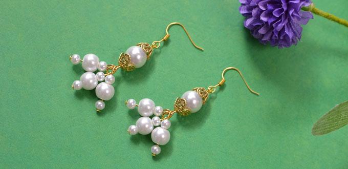  How to Make Fashion White Pearl Beads Drop Earrings for Wedding