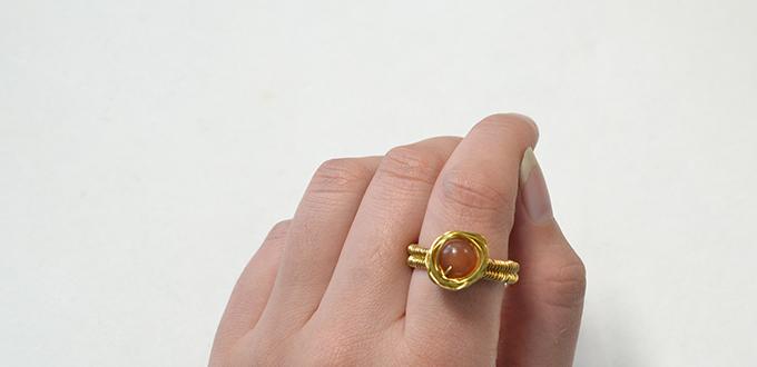 How to Make a Wire Wrapped Ring with Cat Eye Bead