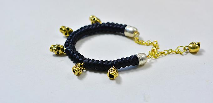 Easy DIY project - How to Make a Black Cord Braided Bracelet for Men