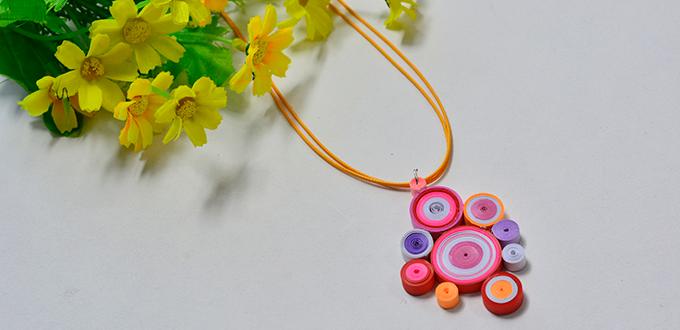 Pandahall Tutorial on How to Make an Easy Quilling Paper Pendent Necklace
