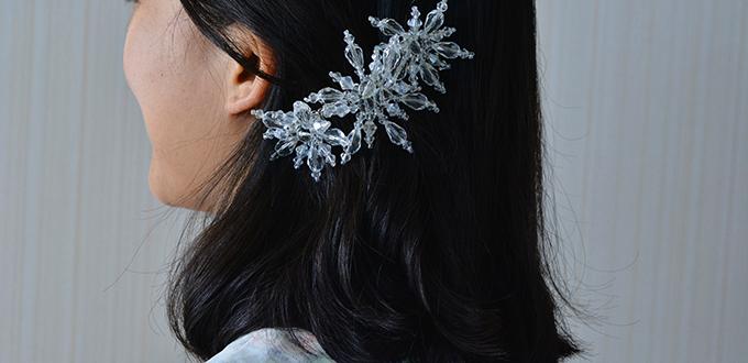 Instructions on How to Make a Charming Glass Beaded Snowflake Hair Comb 