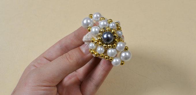 Pandahall Tutorial - How to Make a Pearl Bead Stitch Ring for Girls