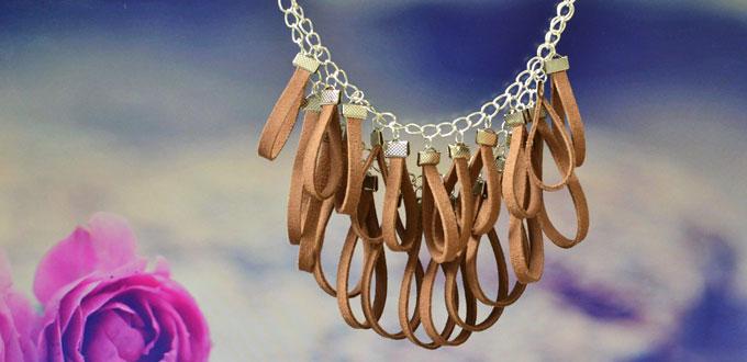 How to Make Women’s Chain Necklace with Leather Pendants 