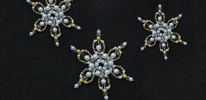 Pandahall Tutorial on How to Make a Pearl Beaded Snowflake Ornament