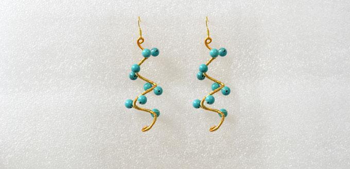 How to Make a Wire Wrapping and Turquoise Bead Earrings