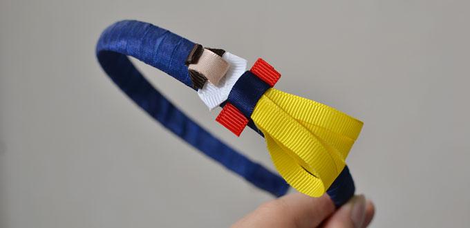 How to Make a Blue Grosgrain Ribbon Headband with Snow White