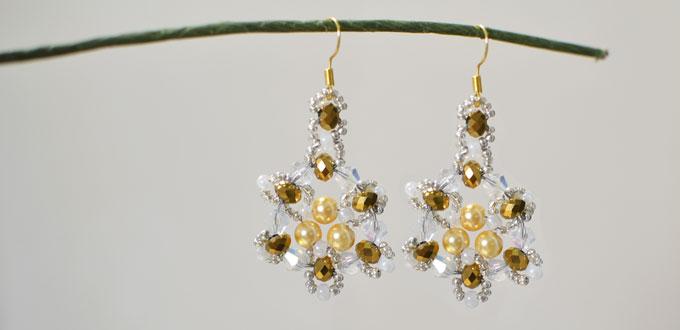 Detailed Pandahall Tutorial on How to Make a Pair of Beaded Snowflake Earrings