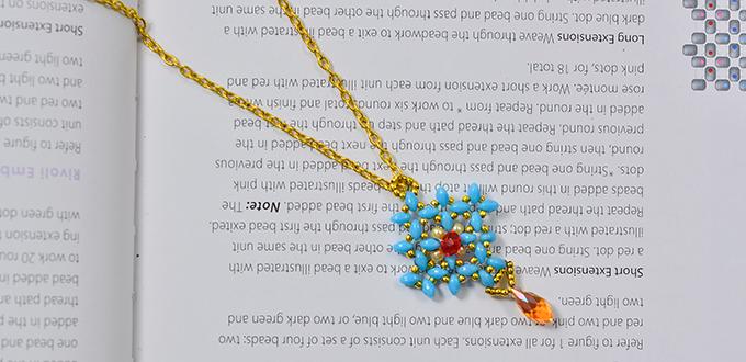How to Make 2-Hole Seed Beads Chain Pendant Necklace for Women 