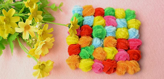 DIY Craft for Children's Day – Making a Colorful Chenille Stem Ball Mug Rug 