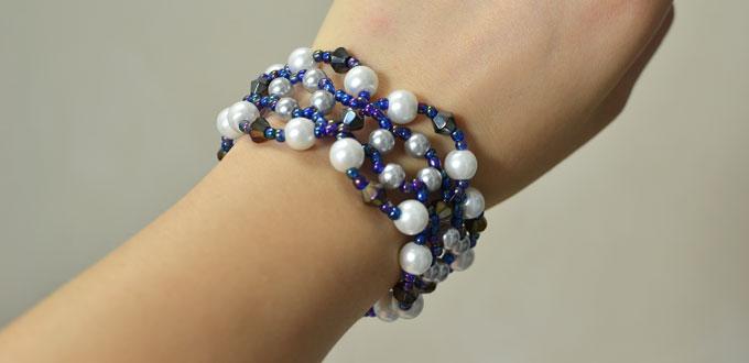 How to Make 4-Strand Pearl and Seed Beads Bracelets for Girls 