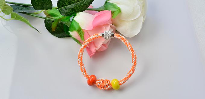 Pandahall Tutorial on How to Make Easy Orange Kumihimo Bracelet with Nylon Threads 