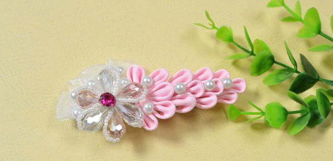 How to Make a Pink Ribbon Flower Hair Barrette for Little Girls