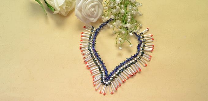  How to Make Delicate Bib Necklace with Round seed beads and Bugle Beads 