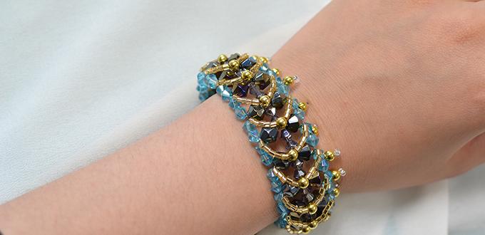 Summer Jewelry Fashion – Making Delicate Blue and Purple Glass Beaded Bracelet for Girls 