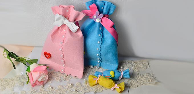 Children's Day Gift – How to Make Colorful Felt Candy Bag with Lovely Bow 