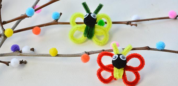 Easy Pandahall DIY Project - How to Make Easy Chenille Stem Butterfly Crafts for Kids