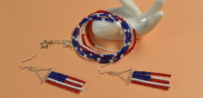 Free Tutorial on How to Make an Easy American Patriotic Seed Bead Bracelet