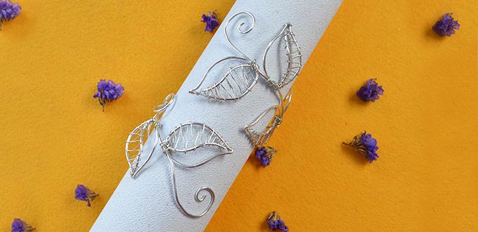 Wire Jewelry Tutorial On Making a Silver Wire Wrapped Flower Arm Cuff Bracelet