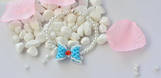How to Make Chic 2-Hole Seed Beads Bow Bracelet with Pearl and Glass Beads 