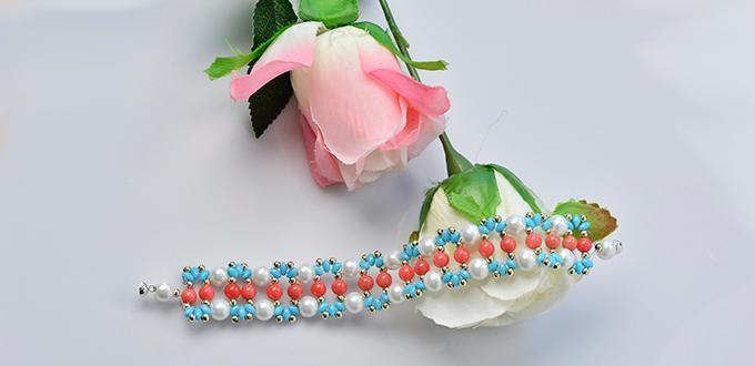 How to Make Chic Pearl Beaded Bracelet with 2-Hole Seed Beads