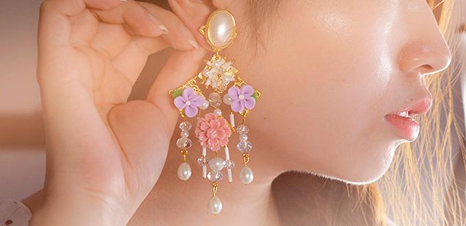How to Make a Pair of Stunning Flower Bead Stud Earrings for Girls 