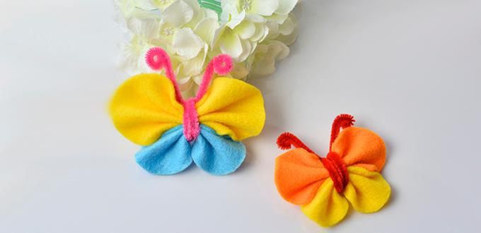 DIY Hair Ornaments - How to Make Lovely Felt Butterfly Hair Clip for Kids 