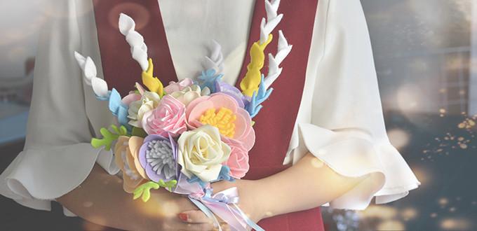 Pandahall Original DIY - How to Make a Colorful Felt and Ribbon Wedding Bridal Flower Bouquet