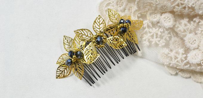 How to Make a Gold Leaf Decorated Hair Comb for Autumn Days