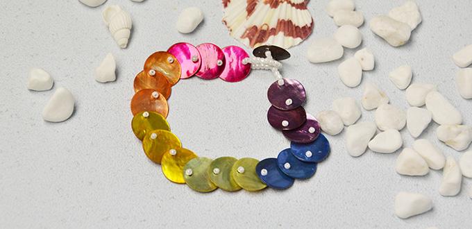 Pandahall Original DIY Project - How to Make Colorful Button Bracelets with White Seed Beads