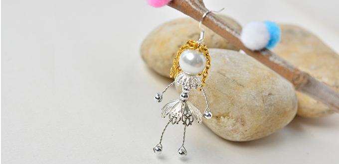 Easy Tutorial on How to Make Lovely Wire Wrapped Pearl Doll Earrings for Kids